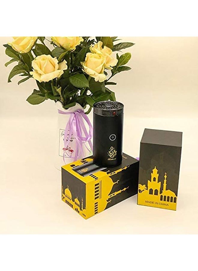 Bukhoor Car USB Type-C Power Rechargeable Incense Burner  Incense Burner Decorations Home and Office Fragrance 16.4x9.6x9.4 cm Black  - Image 2