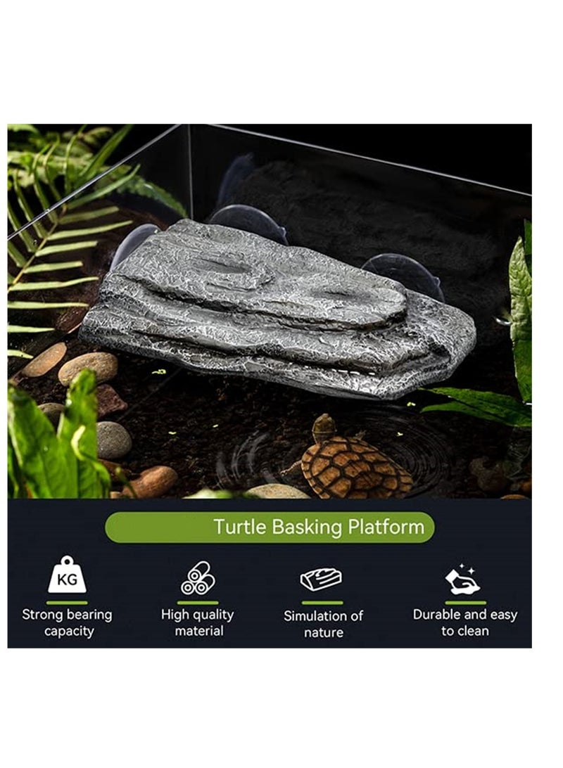 Excefore Fish Tank Aquarium Tortoise Climbing Platform with Strong  3 Pcs Suction Cups for Amphibians Frogs Newts Lizard - Image 3