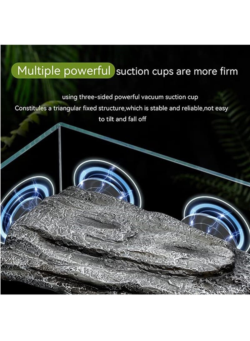 Excefore Fish Tank Aquarium Tortoise Climbing Platform with Strong  3 Pcs Suction Cups for Amphibians Frogs Newts Lizard - Image 4