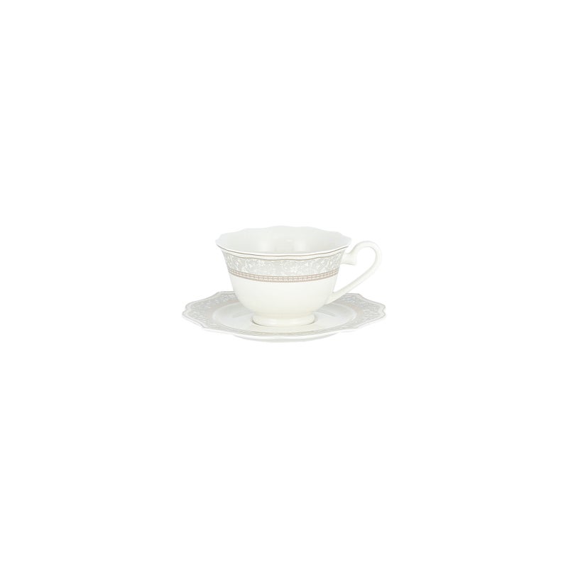 La Mesa grey bone porcelain dinner set 47 pcs - Image 2