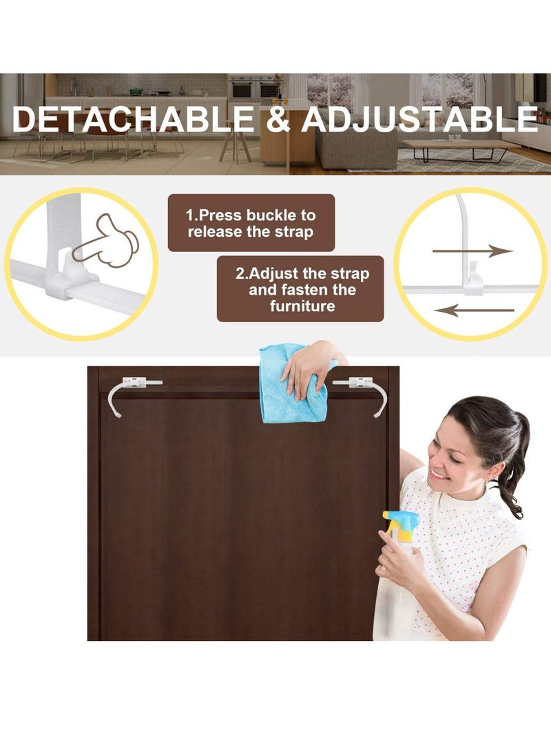 10 Pack Furniture Straps Baby Proofing Safety Anti Tip Cabinet Wall Anchors Kit Protect for Toddler Child Pet - Image 5