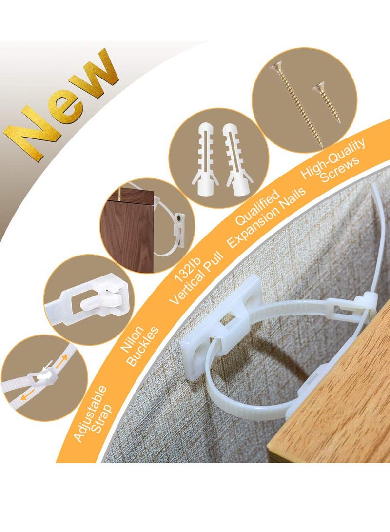 10 Pack Furniture Straps Baby Proofing Safety Anti Tip Cabinet Wall Anchors Kit Protect for Toddler Child Pet - Image 4