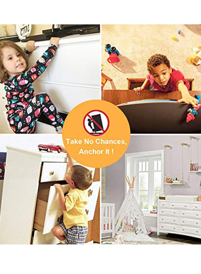 10 Pack Furniture Straps Baby Proofing Safety Anti Tip Cabinet Wall Anchors Kit Protect for Toddler Child Pet - Image 3