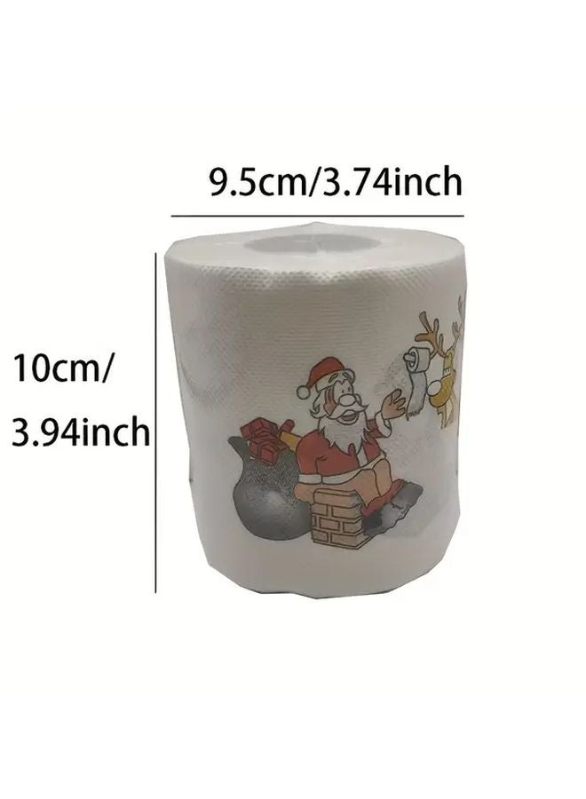 Christmas Santa Claus Toilet Paper 5 Rolls Disposable Bathroom Tissue For Holiday Decor - Image 4
