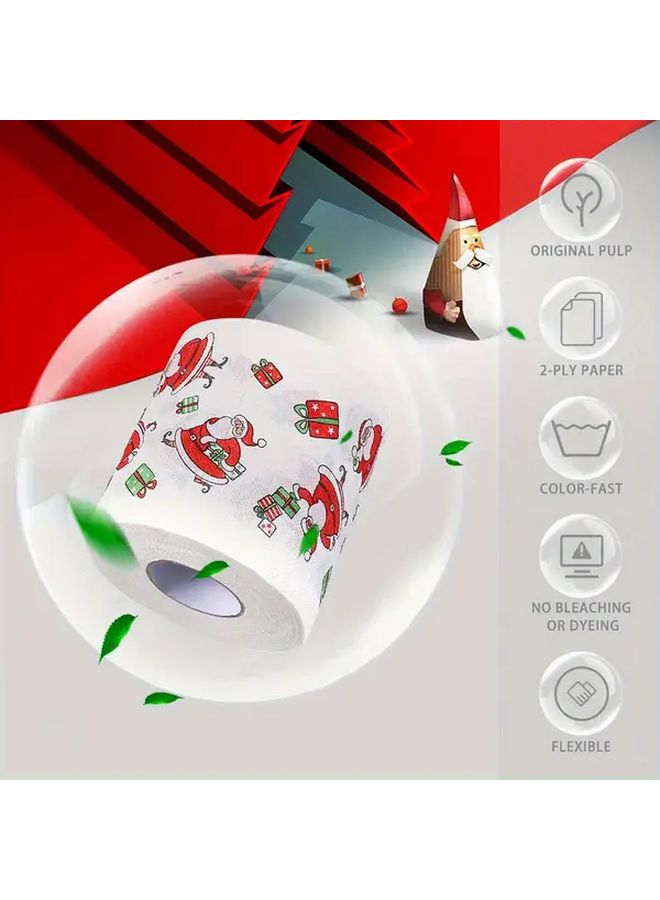 Christmas Santa Claus Toilet Paper 5 Rolls Disposable Bathroom Tissue For Holiday Decor - Image 5