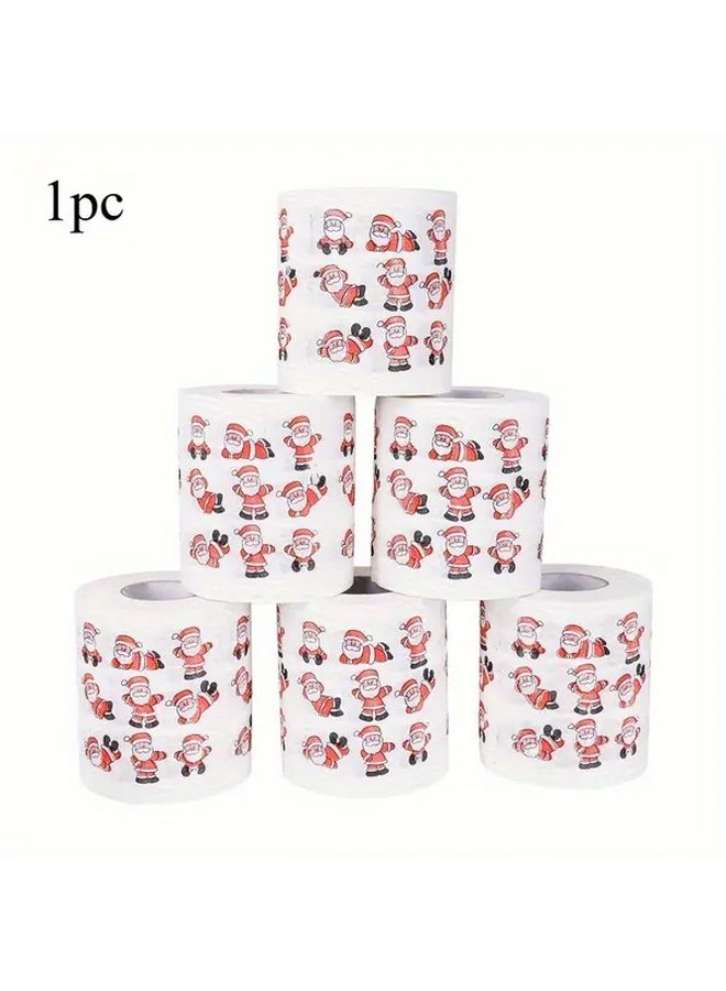 Christmas Santa Claus Toilet Paper 5 Rolls Disposable Bathroom Tissue For Holiday Decor - Image 1