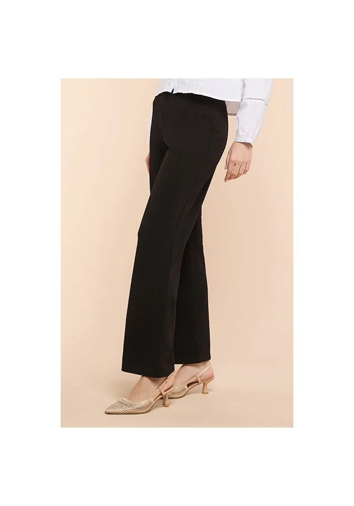 أر أند بي Textured Flared Pants with Elastic Waist