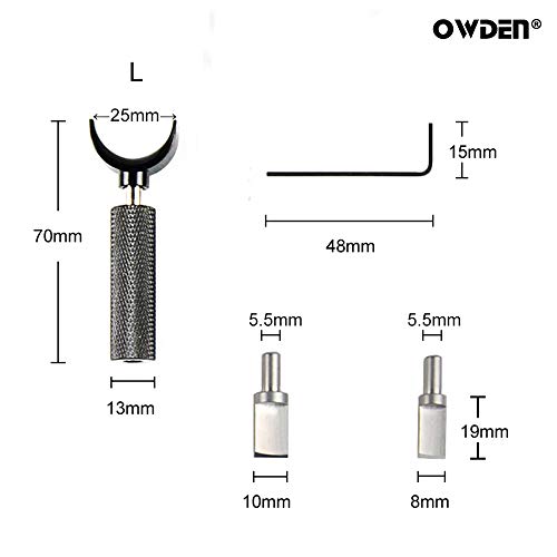 OWDEN Professional Leather tool, Leather Swivel knife with 2 sizes blade, This size “L” (handle diameter : 13 mm),Adjustable handle height. (L) - Image 2