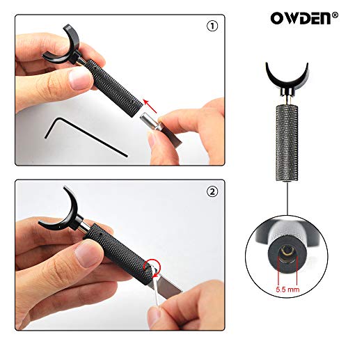 OWDEN Professional Leather tool, Leather Swivel knife with 2 sizes blade, This size “L” (handle diameter : 13 mm),Adjustable handle height. (L) - Image 3