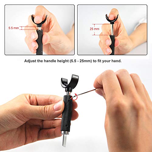 OWDEN Professional Leather tool, Leather Swivel knife with 2 sizes blade, This size “L” (handle diameter : 13 mm),Adjustable handle height. (L) - Image 4