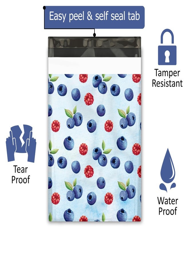 Pro Supply Global 10x13 (100) Blueberries and Raspberries Designer Poly Mailers Waterproof Self Sealing Tear Resistant Polymailers Shipping Envelopes Premium Printed Bags For Small Businesses - Image 2