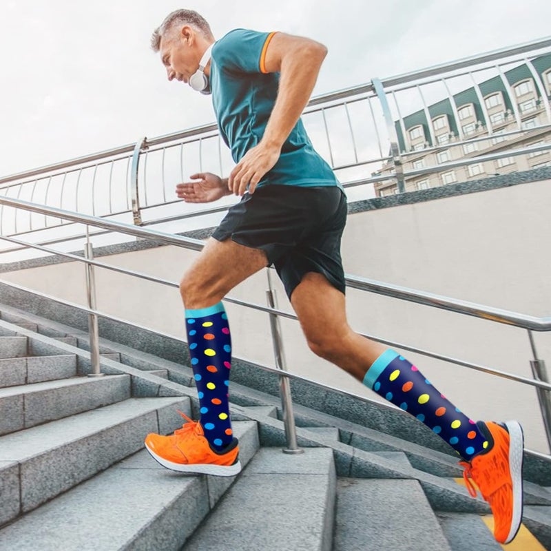 Aoliks Compression Socks for Women and Men, Knee High Support Stockings, Colorful Pineapple Design, Support Circulation and Help Reduce Swelling for Pregnancy and Postpartum Recovery, Gift for Women - Image 2