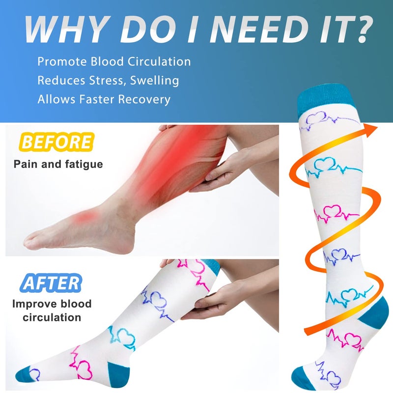 Aoliks Compression Socks for Women and Men, Knee High Support Stockings, Colorful Pineapple Design, Support Circulation and Help Reduce Swelling for Pregnancy and Postpartum Recovery, Gift for Women - Image 3