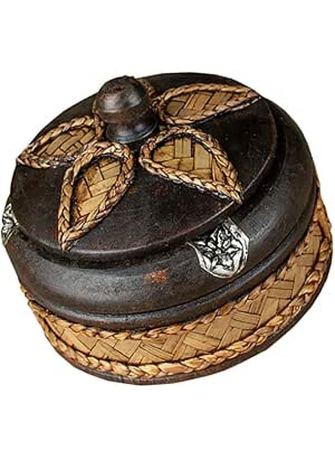 Solid Wood Ashtray With Lid Handmade Vintage Decorative Tray Home Office Bar Gift - Image 1