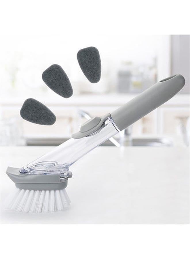 Long Handle Dishwashing Brush Grey/Clear/White 10cm  - Image 2