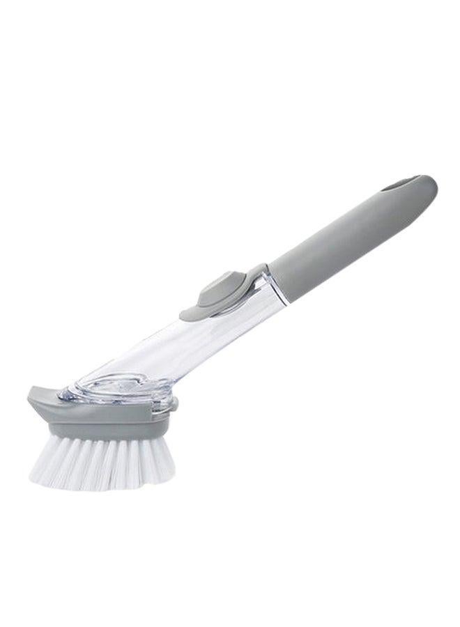 Long Handle Dishwashing Brush Grey/Clear/White 10cm  - Image 1