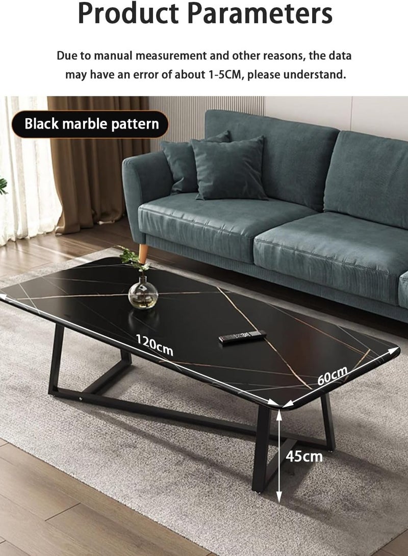 Jorunb Coffee Table Large Capacity Table Storage Simple Living Room Table Modern Tea Table Small Unit Living Room Simple Small Tea Table Design (imitation black marble) - Image 5