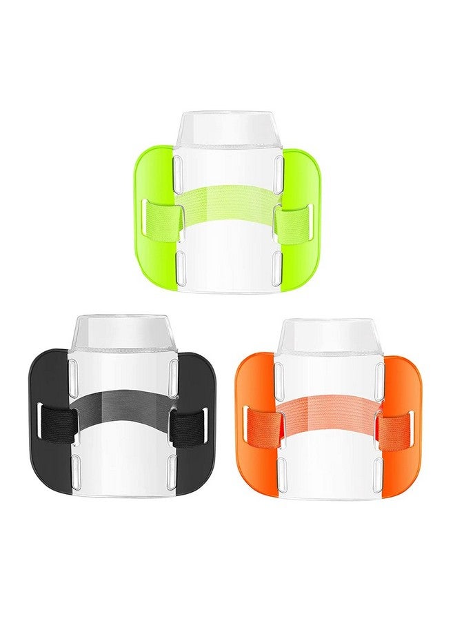 vipolish 3 Pcs Armband Id Badge Holders With Adjustable Elastic Arm Band Credit Card Case Cover Green + Black + Orange  - Image 1