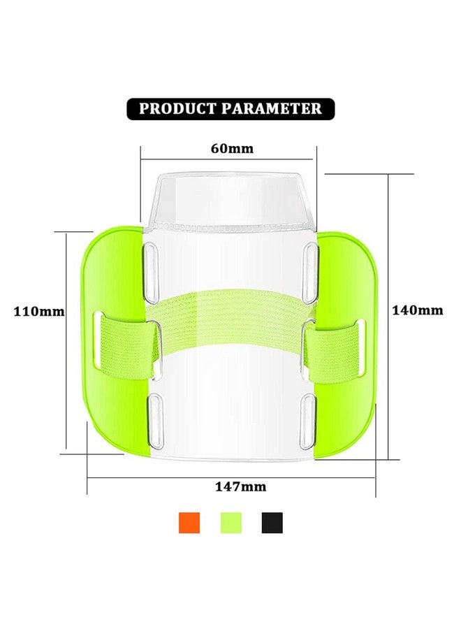 vipolish 3 Pcs Armband Id Badge Holders With Adjustable Elastic Arm Band Credit Card Case Cover Green + Black + Orange  - Image 2
