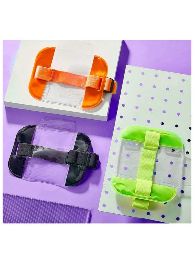 vipolish 3 Pcs Armband Id Badge Holders With Adjustable Elastic Arm Band Credit Card Case Cover Green + Black + Orange  - Image 5