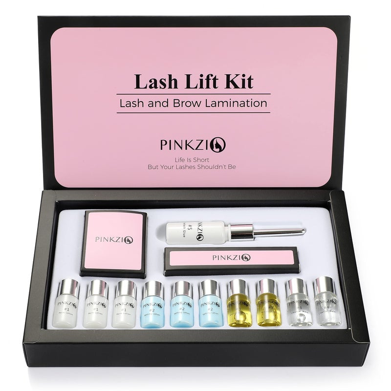 PINKZIO Lash Lift Kit Eyelash Perm Kit, Professional Eyelash Lash Curling, Semi-Permanent Curling Perming Suitable For Salon, Pink - Image 1