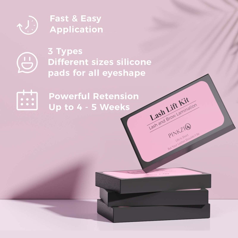 PINKZIO Lash Lift Kit Eyelash Perm Kit, Professional Eyelash Lash Curling, Semi-Permanent Curling Perming Suitable For Salon, Pink - Image 5