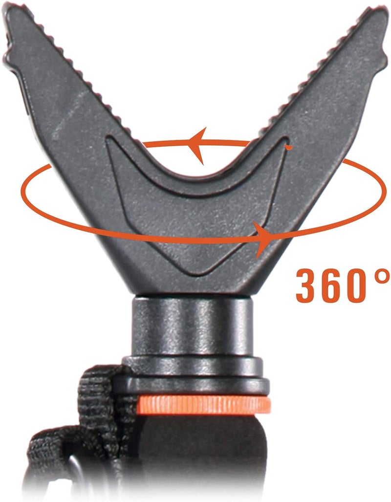 VANGUARD Scout M62 Gun Pod with V Shaped Rotating Yoke, Quick Flip Leg Locks, Foam Hand Grip with Wrist Strap and Carabiner, Black - Image 1