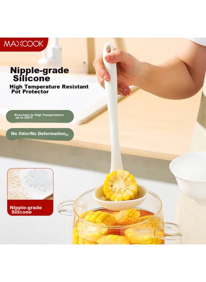 MAX COOK Maxcook Silicone Soup Ladle, Extended Non-stick Pot Soup Spoon, Heat-resistant, High-temperature, Household Large Soup Ladle Mccu8503  - Image 1