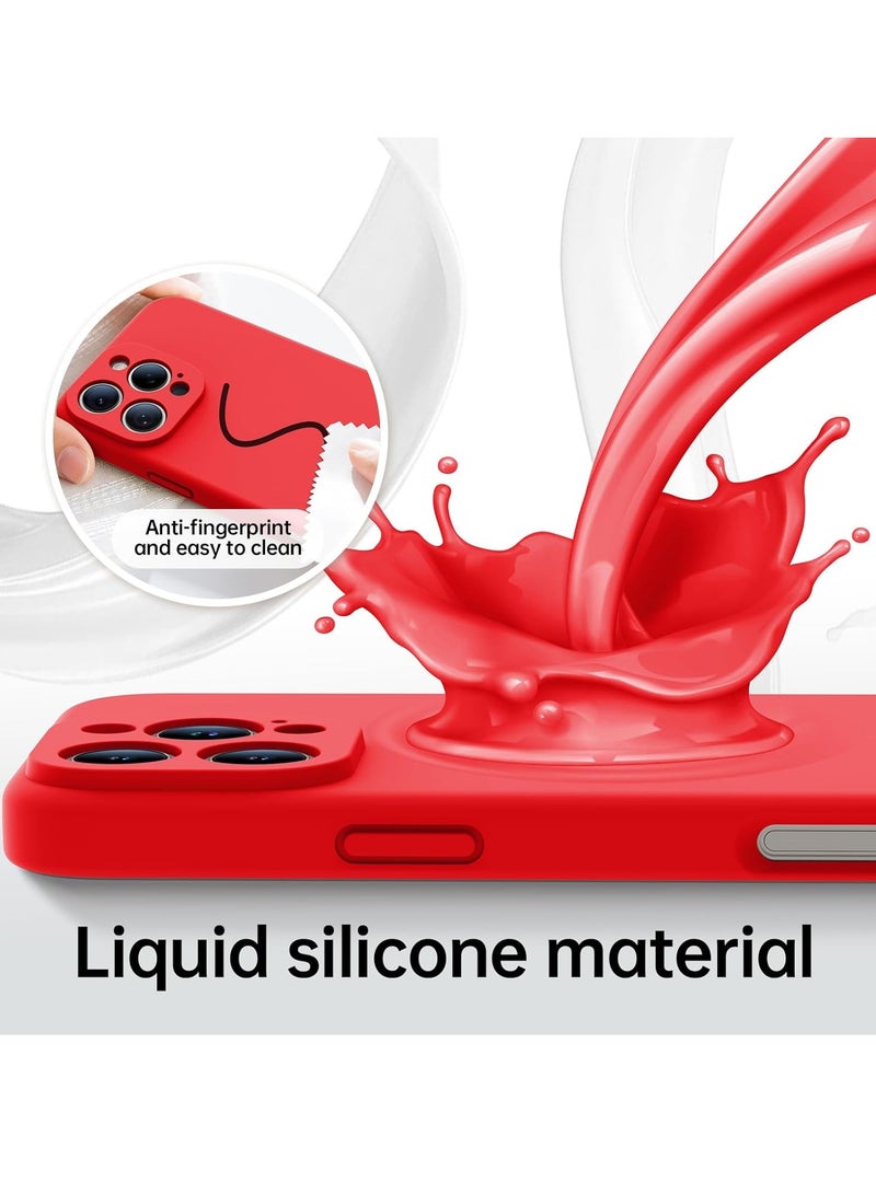 إلترازون iPhone 16 Pro Max Case with 2 Screen Protectors - MagSafe Compatible, Upgraded Camera Protection, Liquid Silicone Protective Case (6.9”) - Red - Image 5