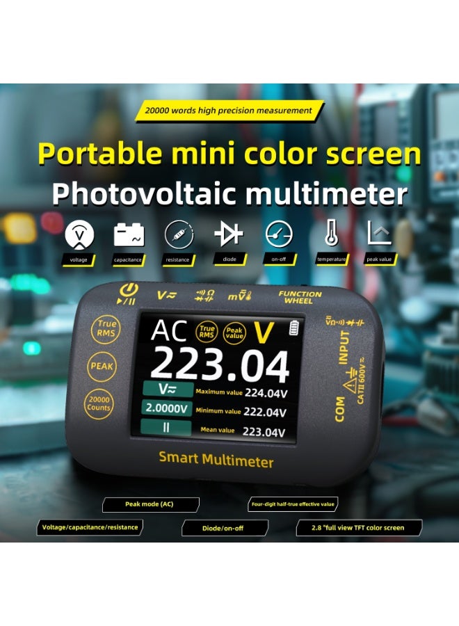 BSIDE S40 high precision photovoltaic multimeter intelligent rechargeable digital anti-burn electrician maintenance multimeter true rms 20000 count 1000V dc ac voltage multimeter 2.8 inch mini colour lcd multimeter - Image 3