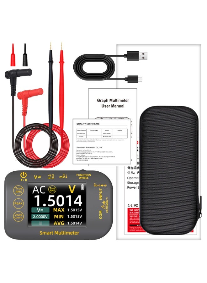 BSIDE S40 high precision photovoltaic multimeter intelligent rechargeable digital anti-burn electrician maintenance multimeter true rms 20000 count 1000V dc ac voltage multimeter 2.8 inch mini colour lcd multimeter - Image 1