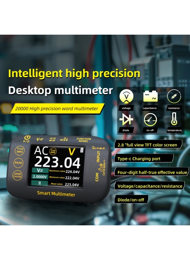 BSIDE S40 high precision photovoltaic multimeter intelligent rechargeable digital anti-burn electrician maintenance multimeter true rms 20000 count 1000V dc ac voltage multimeter 2.8 inch mini colour lcd multimeter - Image 2