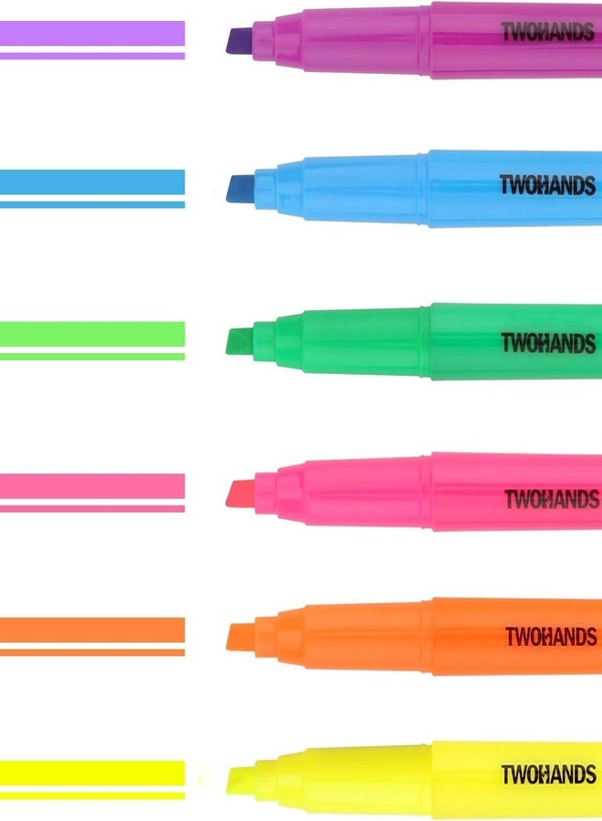 TWOHANDS Highlighters Assorted Colors,Chisel Tip Marker Pens,12-Count,21304 - Image 2