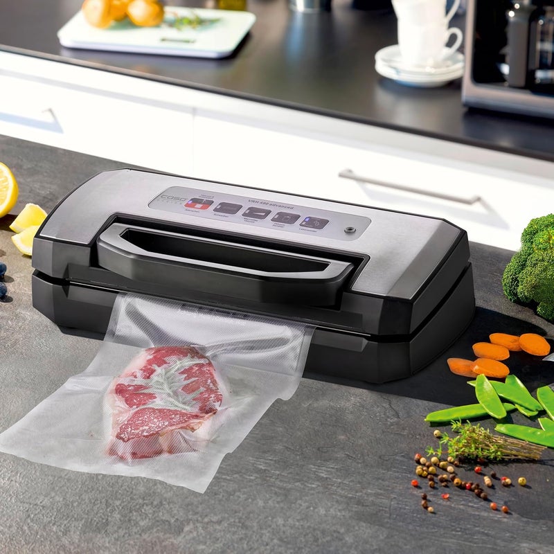 CASO VRH 490 Advanced Vacuum Sealer - Foil Sealer up to 100 Vacuum Processes Non-Stop Practical Locking Handle Removable Vacuum Chamber Includes 10 Professional Foil Bags Black - Image 4