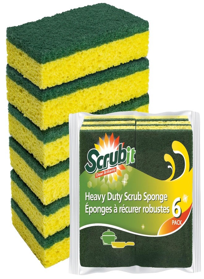SCRUBIT Heavy Duty Scrub Sponge - Made from Tough Cellulose - Eco Friendly - Lasts for Months of Heavy Duty Kitchen Cleaning (12 Pack) - Image 1