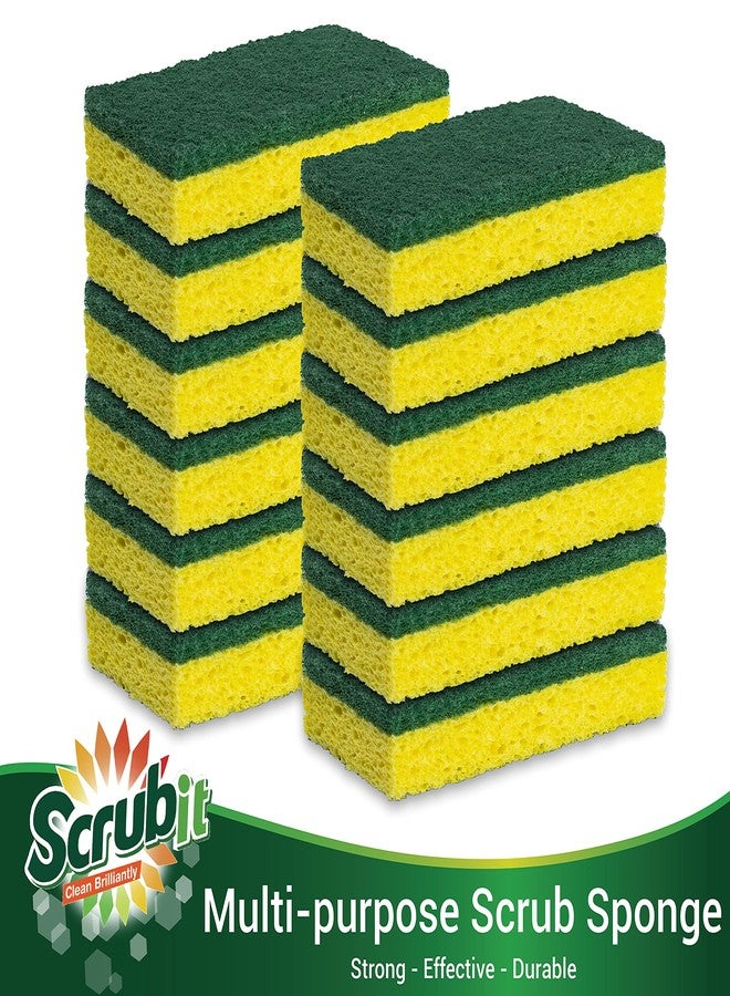 SCRUBIT Heavy Duty Scrub Sponge - Made from Tough Cellulose - Eco Friendly - Lasts for Months of Heavy Duty Kitchen Cleaning (12 Pack) - Image 4