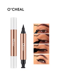 OCHEAL Cat Eye Stamp Eyeliner Pen,Double Head Seal Stamp Eyeliner Black，Double Ended Waterproof Liquid Eyeliner Pen  - Image 1