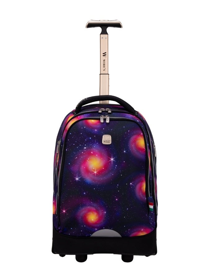 Wires 3 Piece Kids School Trolley Bag laptop compartment Big Wheels With Lunch bag & Pencil Case  - Image 2