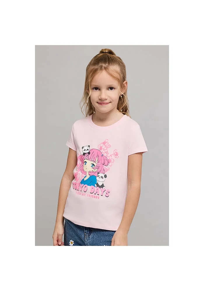 R&b Printed T-Shirt with Crew Neck and Short Sleeves