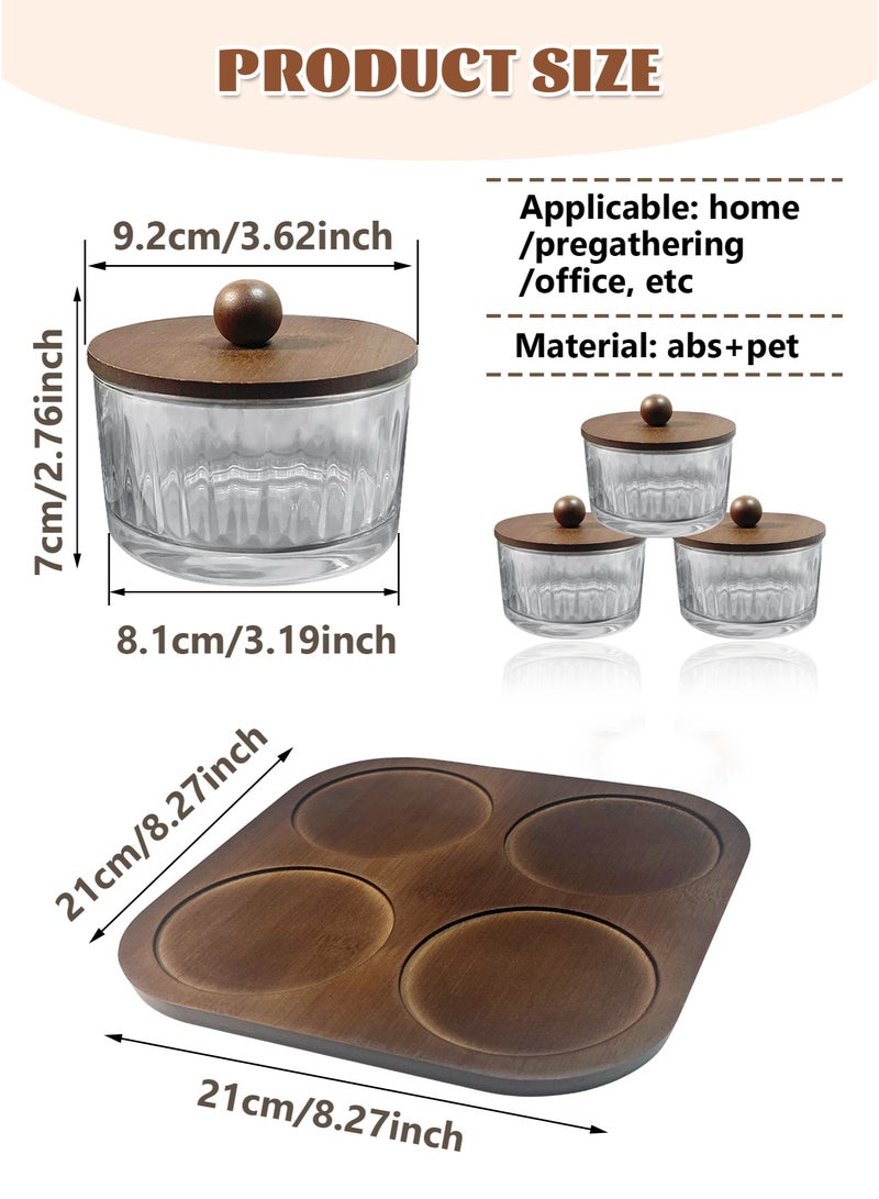 وين هولدر صحن فواكه بنقشة الخشب – صينية تقديم متعددة الاستخدامات للفواكه المجففة والمكسرات والحلوى والبسكويت ورقائق البطاطس والوجبات الخفيفة في الحفلات - Image 3