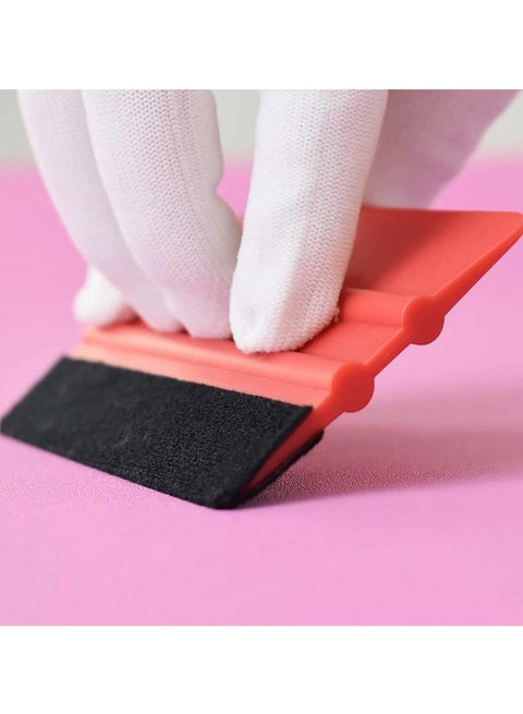 2-Piece Plastic Felt Squeegee Set - Decal Application Tool For Vinyl, Window Tint & Wallpaper