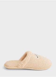 Close Toe Fur Detail Slip Ons