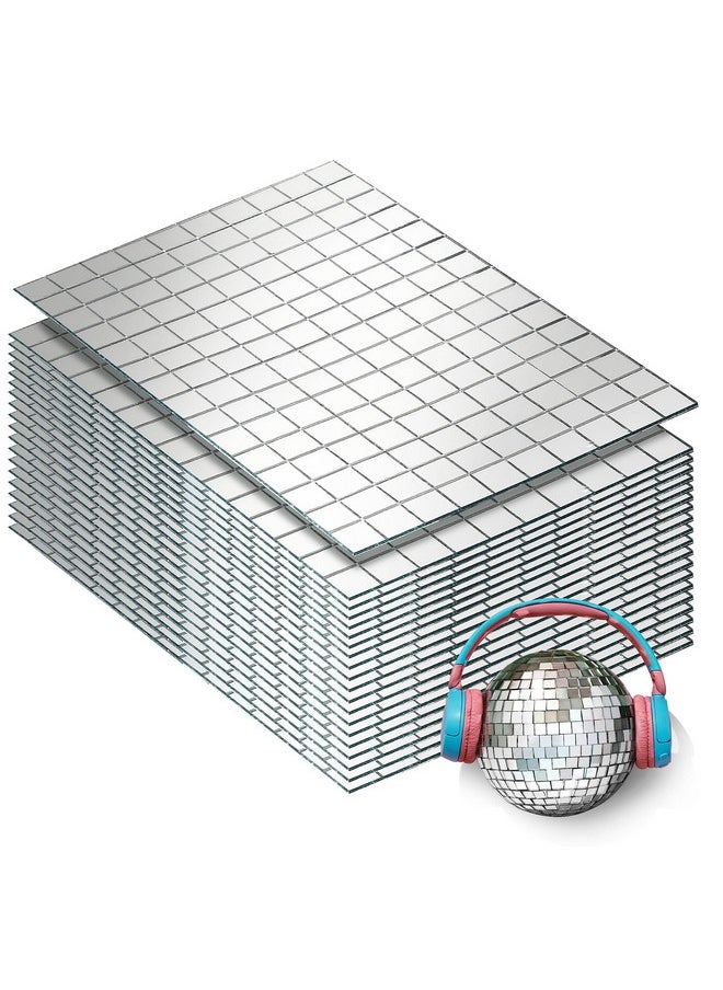PP OPOUNT 3000 Pcs Disco Mirror Tiles, 10 X 10 Mm Self-Adhesive Glass Mosaic Tiles For Diy Craft Decoration, Mini Disco Ball Tiles For Art Collage, Indoor Outdoor Decoration(Silver)  - Image 1