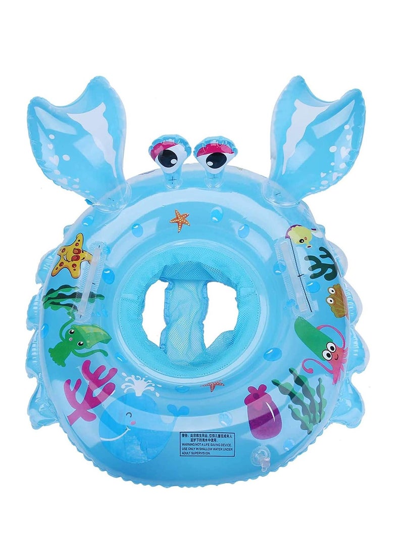 Y&D Baby Pool Float, Swimming Ring, Float with Safety Seat for Toddler, Newborn Learn to Swim Inflatable Trainer (Blue)  - Image 1