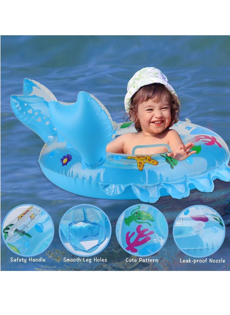 Y&D Baby Pool Float, Swimming Ring, Float with Safety Seat for Toddler, Newborn Learn to Swim Inflatable Trainer (Blue)  - Image 2