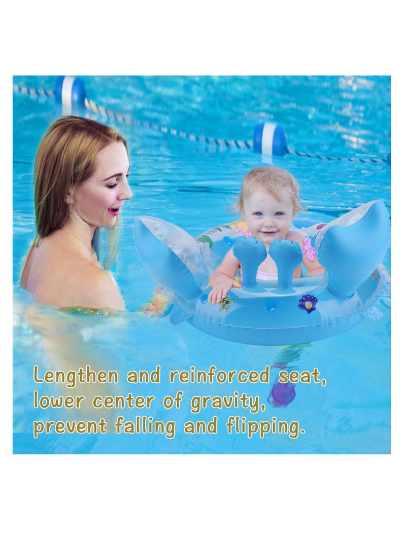Y&D Baby Pool Float, Swimming Ring, Float with Safety Seat for Toddler, Newborn Learn to Swim Inflatable Trainer (Blue)  - Image 3