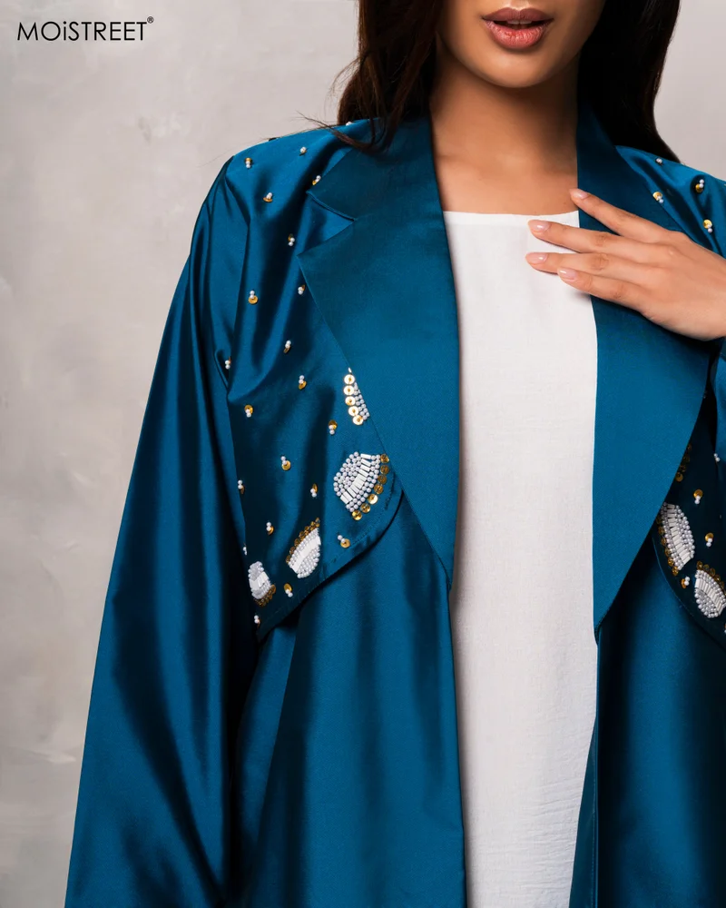 Moistreet  MOiSTREET Handmade Victoria Satin Abaya for Women | Best Price UAE