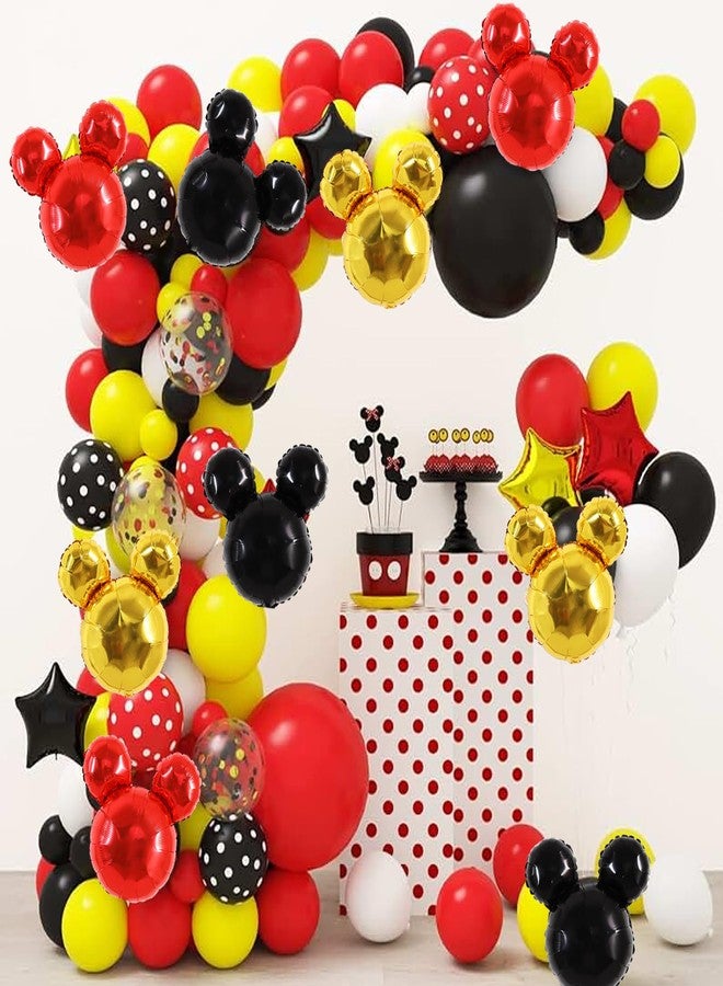 Vuzvuv 12pcs 24 Inches Mouse Head Foil Balloons, Black Red Gold Mouse Shaped Balloon for Birthday Party, Baby Shower,Theme Party Decoration,Graduation Party Supplies - Image 4