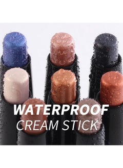 Vodisa Eyeshadow Stick Cream Eyeshadow Pencil Crayon Smooth High Pigmented Eye Shadow Pen Waterproof Long Lasting Highlighter Eye Makeup Set Rose Gold Shimmer  - Image 5
