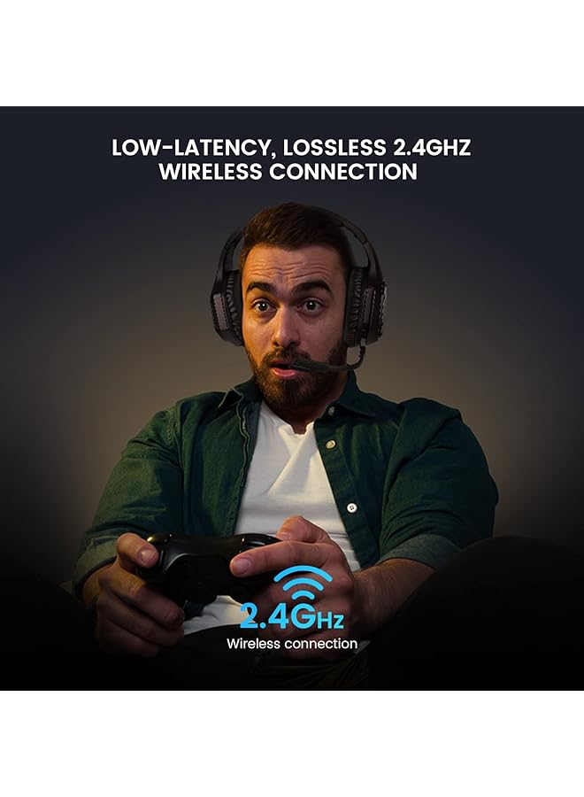 EKSA Wireless Headset For Pc Ps4 Ps5 Computer 7.1 Surround Sound Ai Intelligent Noise Cancelling Microphone(Enc) Low Latency 2.4G Usb Dongle 36 Hour Battery Game/Music Mode Rgb Light - Image 2